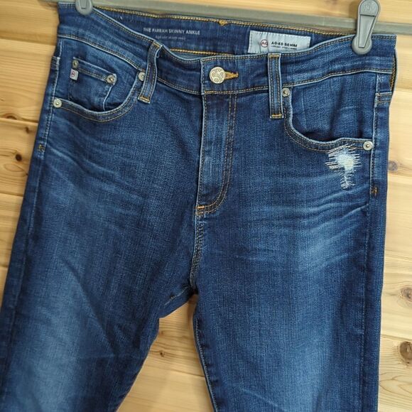 AG Adriano Goldschmied Farrah Skinny Ankle Jeans Size 28 Distressed - Picture 2 of 12